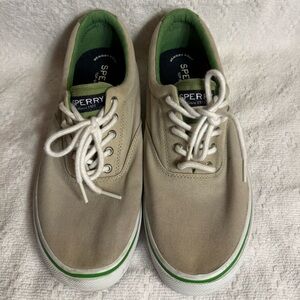 Sperry Men's Beige and Green Sneakers